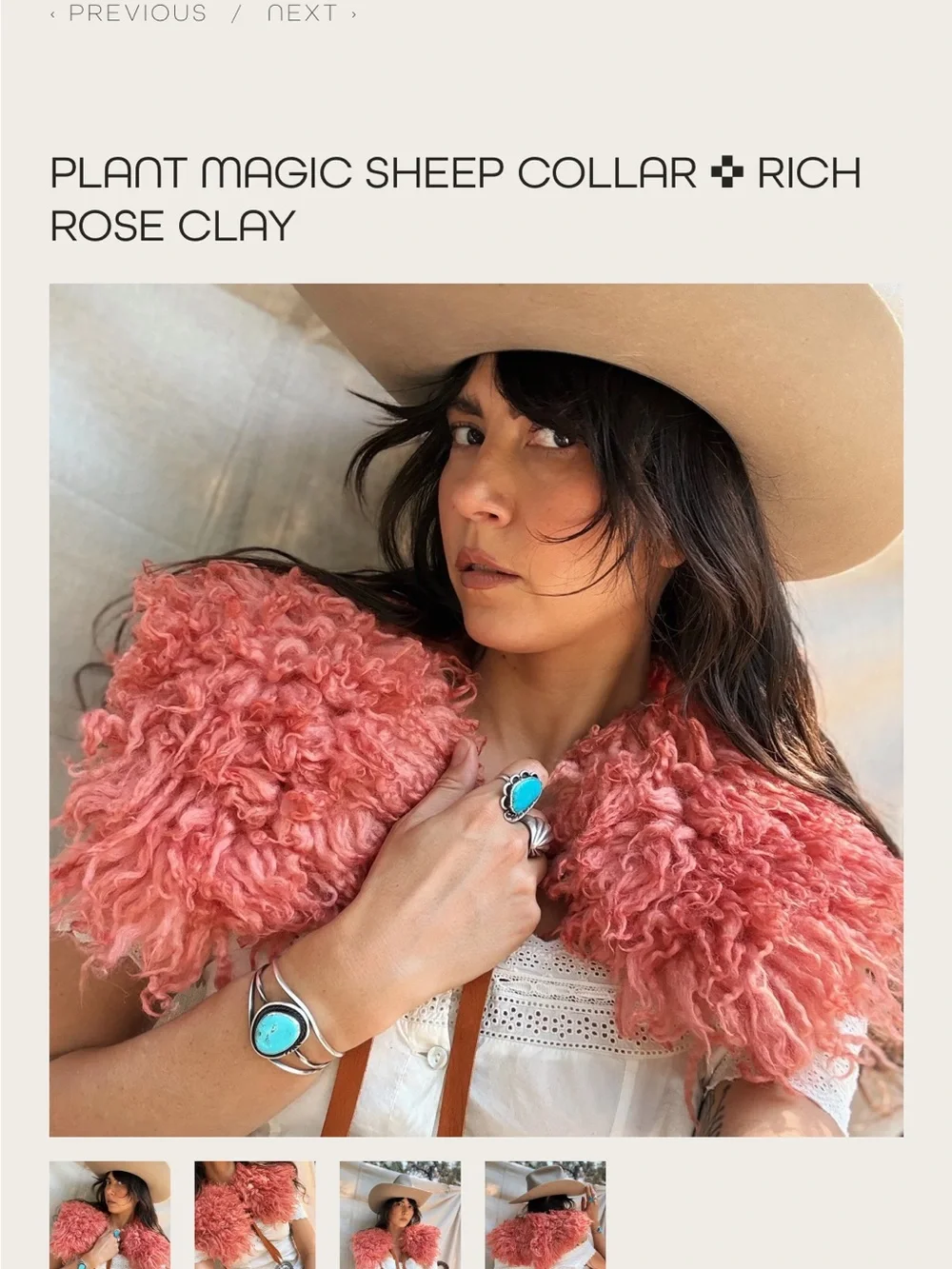 Ida + Moon Plant Magic Collar Rich Rose Clay NWOT